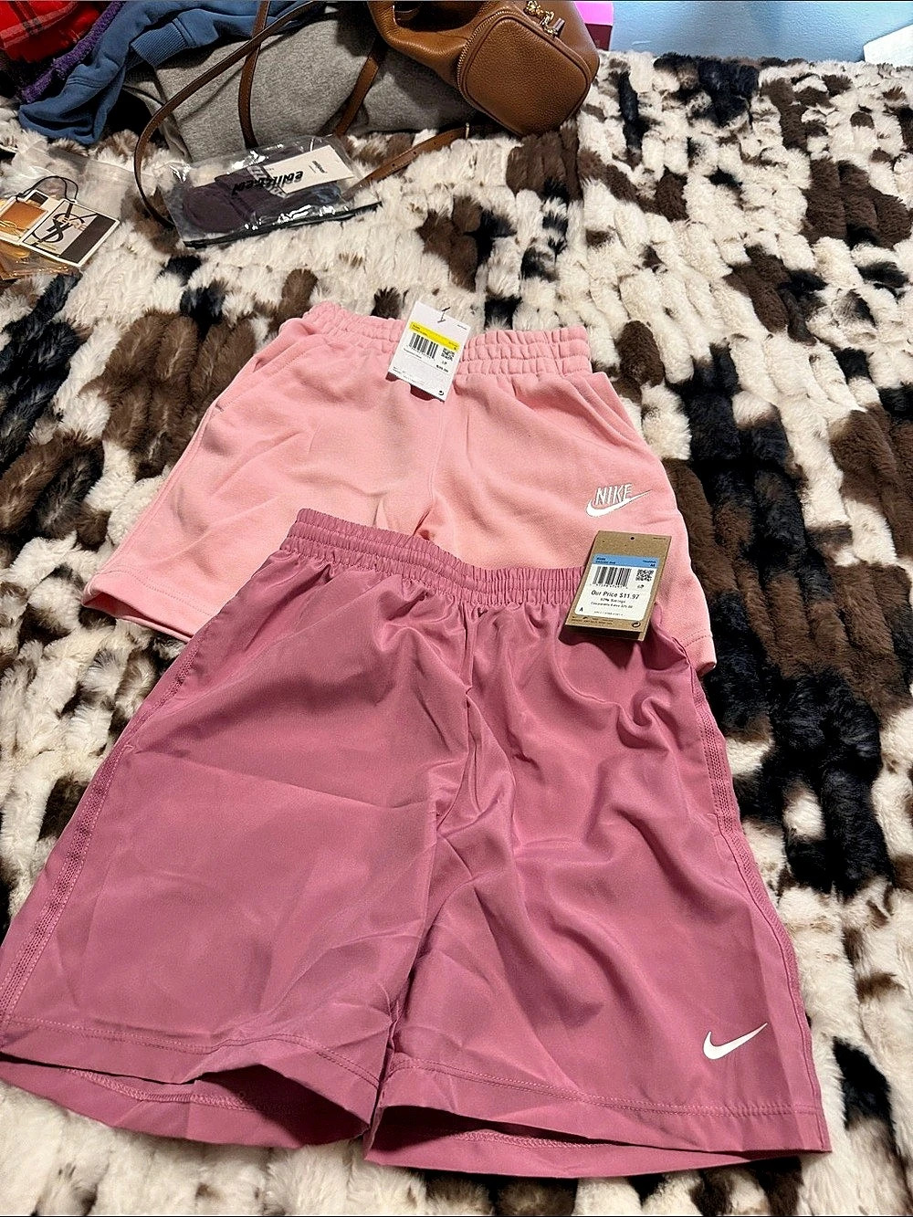 Nike Dri-FIT Training Shorts Girls Medium Pink Shorts NWT one is small and one’s